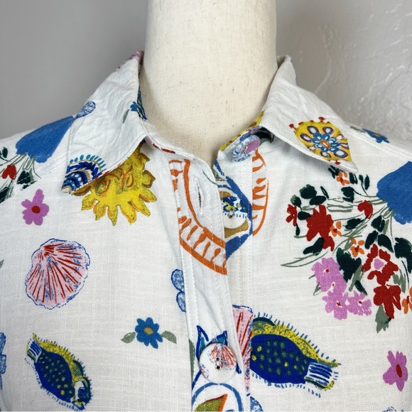 LABEL OF LOVE Women’s Size M White Euro Summer Portofino Linen Playsuit Romper - Picture 5 of 13